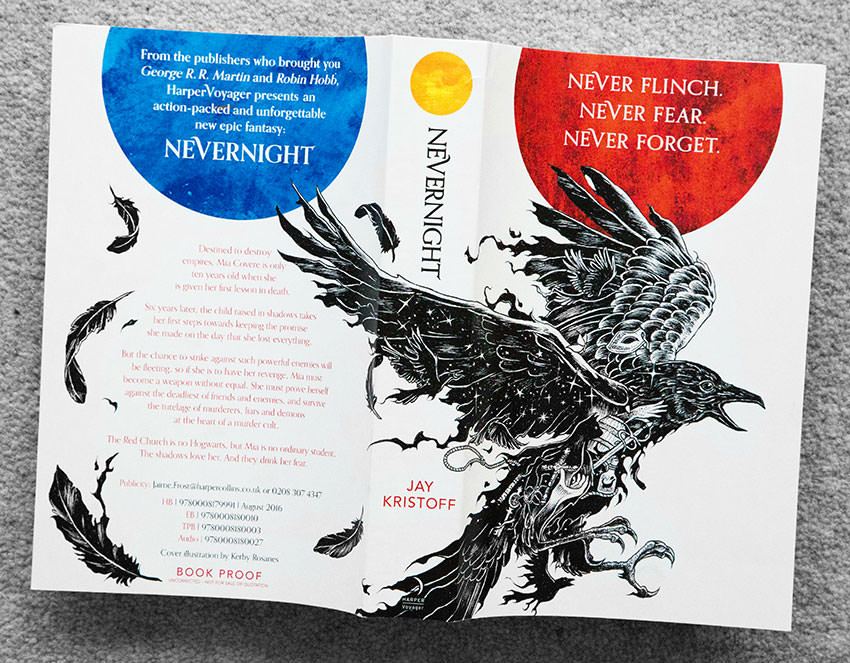 Front, back, and spine of Nevernight